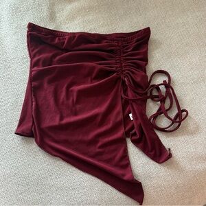 Burgundy Ruched Top